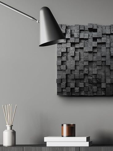 Lukelli 3D Wall Art, Sound diffusing panel, Studio Sound diffuser, Modern Wall decor, Cube Wall decor, Black wall decor, Wood art, Acoustic panel in Saudi Arabia