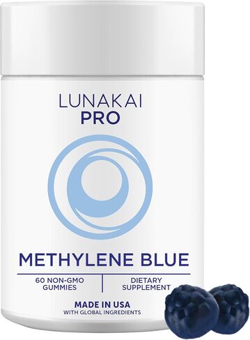Lunakai PRO USA Made Methylene Blue Gummies 20mg with CoQ10 & Vitamin C – USP & Pharmaceutical Grade Daily Nootropic for Brain Focus, Cognitive Support & Energy, Non-GMO, 60ct in Kuwait