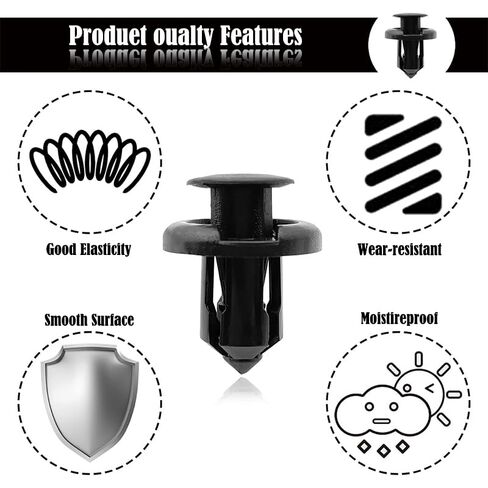 200pcs/pack Retaining Clip Plastic Fastener Kit, Common Sizes for Automotive Thumbtack Rivets, Universal Plastic Panel Fender Clips, Various Car Body Plastic Clips 18x20x10mm in Saudi Arabia