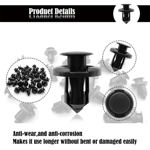 200pcs/pack Retaining Clip Plastic Fastener Kit, Common Sizes for Automotive Thumbtack Rivets, Universal Plastic Panel Fender Clips, Various Car Body Plastic Clips 18x20x10mm in Saudi Arabia