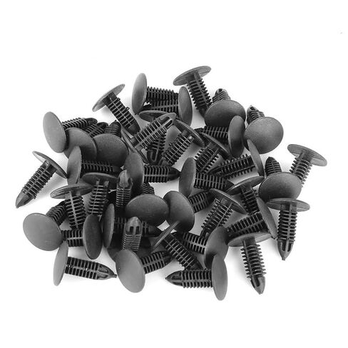 200 Pieces Nylon Bumper Fastener Rivet Clips, Fender and Bumper Guard Fixers for 6.5mm Hole Fixing and Body Clips - Black in Saudi Arabia