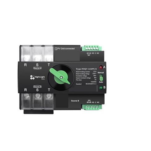 Din Rail 3 Phase ATS لـ PV 3P 63A 100A 125A 230V ثنائي الطاقة النقل التلقائي الكهربائي (100A) in Kuwait