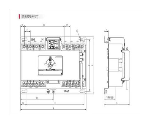 مفتاح النقل التلقائي لإمداد الطاقة المزدوج CDQ3HA 250S4P 125A وحدة تحويل التيار الكهربائي المزدوج المتكاملة in Kuwait