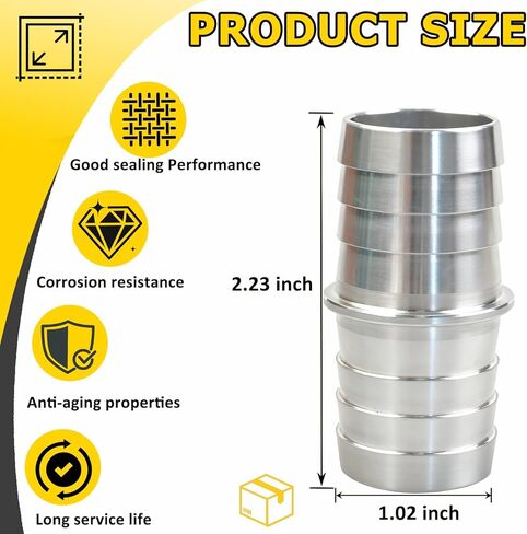 (عبوة واحدة) محول إصلاح خرطوم شائك مقاس 1.0 بوصة إلى 1.0 بوصة AN627-16A، محول موصل خرطوم الألومنيوم، متوافق مع مبرد الرادياتير، والمبرد الداخلي، وسوائل المبادل الحراري in Kuwait