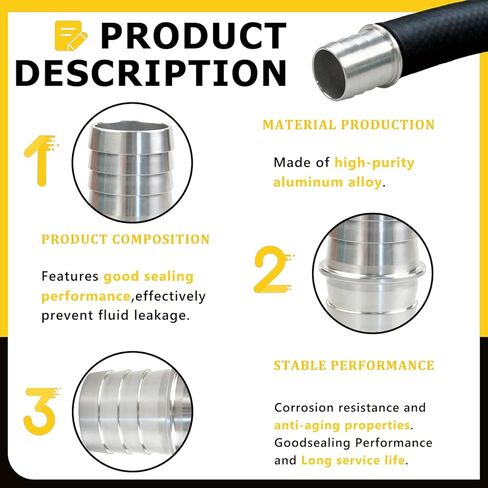 (عبوة واحدة) محول إصلاح خرطوم شائك مقاس 1.0 بوصة إلى 1.0 بوصة AN627-16A، محول موصل خرطوم الألومنيوم، متوافق مع مبرد الرادياتير، والمبرد الداخلي، وسوائل المبادل الحراري in Kuwait