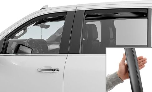 Weathertech مخصص مخصص للنافذة الجانبية المنحرفات لـ Silverado 2500HD/3500HD ، Sierra 2500HD/3500HD - (80977IM -81930IM) ، المجموعة الأمامية والخلفية - داكن الصبغة in Kuwait