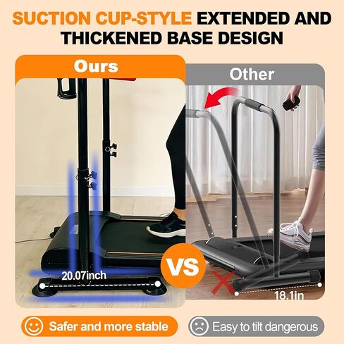 Ergonomic 24.4 Inch Wide Handle Bar for Walking Pad Only,with Phone and Cup, Holder Adjustable Handrail Height from 38.58 to 47.24 in,Saarland Steel, Back Relief&Posture Support (Black) in Saudi Arabia