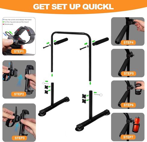 Ergonomic 24.4 Inch Wide Handle Bar for Walking Pad Only,with Phone and Cup, Holder Adjustable Handrail Height from 38.58 to 47.24 in,Saarland Steel, Back Relief&Posture Support (Black) in Saudi Arabia