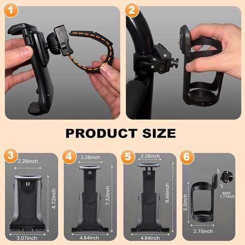 Ergonomic 24.4 Inch Wide Handle Bar for Walking Pad Only,with Phone and Cup, Holder Adjustable Handrail Height from 38.58 to 47.24 in,Saarland Steel, Back Relief&Posture Support (Black) in Saudi Arabia