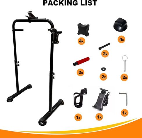 Ergonomic 24.4 Inch Wide Handle Bar for Walking Pad Only,with Phone and Cup, Holder Adjustable Handrail Height from 38.58 to 47.24 in,Saarland Steel, Back Relief&Posture Support (Black) in Saudi Arabia