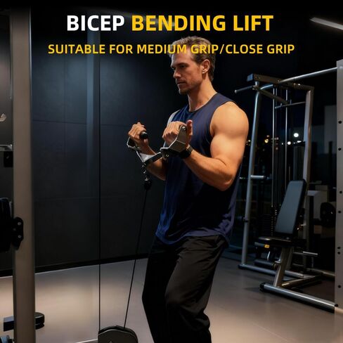 Lat Pull Down Bar Set for Cable Machine, Lat Pulldown Attachments with 360° Rotating Handles, 3-Bar Multi-Grip Design, 16 Adjustable Angles, Knurled Narrow Mid Wide Grips, Heavy-Duty Aluminum Alloy, 660 lb Capacity in Kuwait