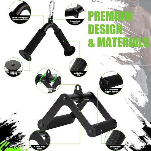 Cable Machine Attachment Set LAT Pulldown Attachments ,Cable Machine Accessories for Home Gym Weight Workout 5 Pcs in Kuwait