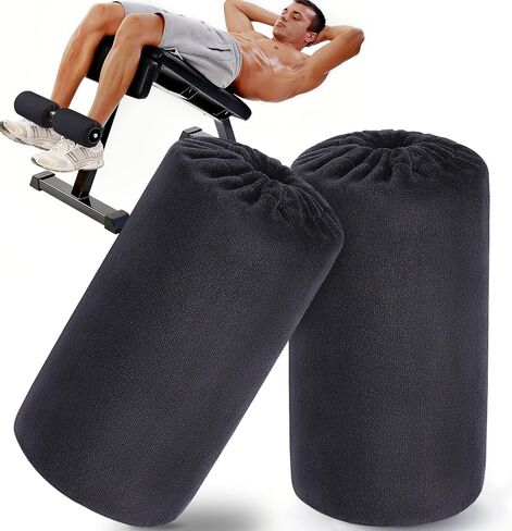 Foot Foam Pads Rollers Replacement with Luxury Plush Cover - Sweat-Wicking & Easy Clean, Cloud-Like Comfort for Home Gym Leg Extension, Weight Bench, Inversion Table - Fits 1-Inch Tube (2PCS) in Saudi Arabia
