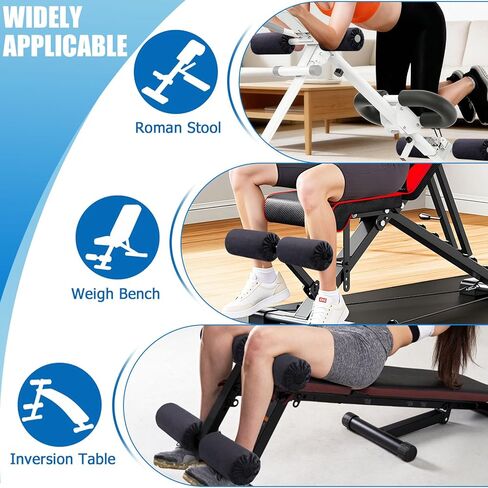 Foot Foam Pads Rollers Replacement with Luxury Plush Cover - Sweat-Wicking & Easy Clean, Cloud-Like Comfort for Home Gym Leg Extension, Weight Bench, Inversion Table - Fits 1-Inch Tube (2PCS) in Saudi Arabia