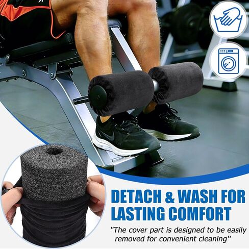 Foot Foam Pads Rollers Replacement with Luxury Plush Cover - Sweat-Wicking & Easy Clean, Cloud-Like Comfort for Home Gym Leg Extension, Weight Bench, Inversion Table - Fits 1-Inch Tube (2PCS) in Saudi Arabia