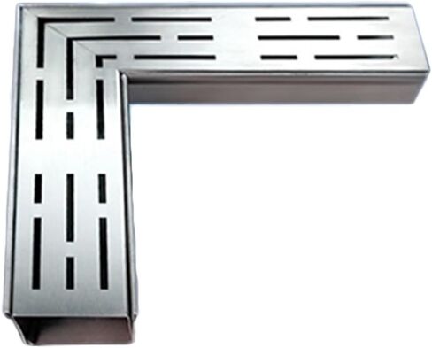 304 Stainless Steel Sewer Linear Drain System, Sidewalk Small U-Shaped Drainage Channel, Balcony Grate Trench with Caps for Outdoor Garden Driveway(9.8X3.9X1.2IN) in Saudi Arabia