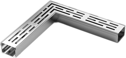 Stainless Steel Balcony Small Drain System Kit Length 39.4in, U-Shaped Ditch Drainage Channel Grate Sidewalk, Courtyard Metal Trench with Caps Silver(B/9.8X3.9X1.6IN) in Saudi Arabia