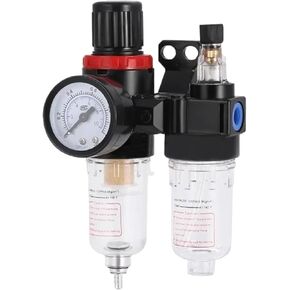 AFC2000 Filter for Compressor Oil Water Separator Regulator Trap Filter Airbrush G1/4 Air Pressure Reducing Valve(AFC w (PC4-02x2)) in Kuwait