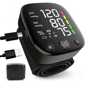Automatic Wrist Blood Pressure Monitor for Home Use, Dual User Memory, Voice Guidance & Result Readout, Type-C Rechargeable in Saudi Arabia