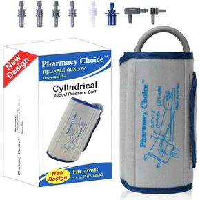 الكفة الأسطوانية لقياس ضغط الدم، الكفة للبالغين، الكفة BP العالمية، متوافقة مع معظم الشاشات، الكفة البديلة لضغط الدم ARM مع 8 موصلات، مقاس واحد يناسب 7 بوصات - 16.5 بوصة (17-42 سم) رمادي in Kuwait