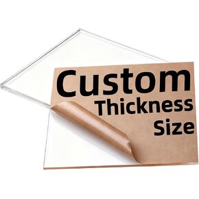 صفائح أكريليك بلوري مقطوعة حسب الطلب، ألواح زجاجية ذات حجم/شكل مخصص، مصممة خصيصًا لطلب صفائح بلاستيكية، أرفف مقسمة للخزانة‌ مشروع DIY، لوح عداد غير لامع بطول سمك مخصص in Kuwait