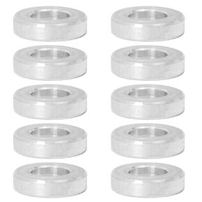 10 قطع فواصل ألومنيوم M4، فاصل معدني ألومنيوم مستدير 4.2 مم ID x 8 مم OD x 2 مم L سمك برغي المواجهة لمسامير M4 فضية in Kuwait