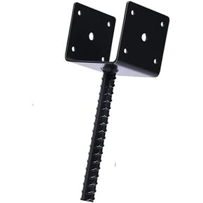 MTB Supply 4"x3.5" 1PC U Shape Fence Post Holder Black Powder Coated,Ground Spike Post Anchor Metal Concrete Post Anchor Deck Post Base in Kuwait