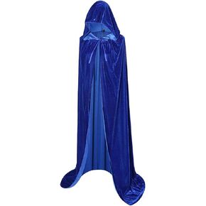 Unisex Full Length Hooded Robe Cloak Halloween Christmas Velvet Cloak with Hood Vampire Witch Cape Cosplay Costume in Kuwait