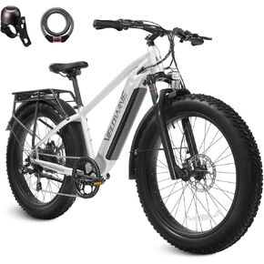 دراجة كهربائية VELOWAVE للبالغين، محرك 1200 واط، 28 ميل في الساعة، دراجة جبلية 48 فولت 15 أمبير في الساعة، بطارية خلايا LG قابلة للإزالة، 26 بوصة، إطار سميك، دراجة شيمانو 7 سرعات مع رف خلفي ورفرف in Kuwait