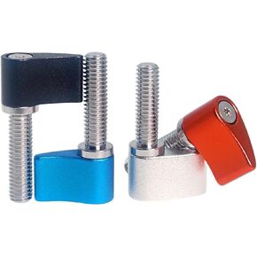 2 Pcs M4 x 10-30mm Adjustable Knobs Handle Male Threaded Stud Knobs Red/Blue/Silver/Black(Silver,M4*10-2pcs) in Kuwait