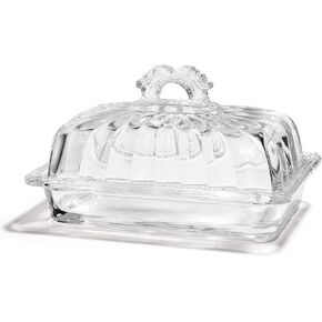 Vintage Amber Glass Butter Dish with Lid - Color Covered Butter Container Holder Keeper Tray Plate for Kitchen,Tabletop & Countertop & Refrigerator | Holds 1 Standard 4oz Butter Sticks in Saudi Arabia