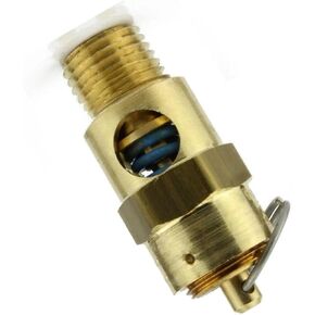 250140 صمام تخفيف ضغط أمان ضاغط الهواء - لخزانات ضاغط الهواء Conrader والأنظمة الهوائية - صمام منبثق لخزان الضاغط - 1/4 بوصة NPT 140 PSI 124 SCFM Valve L: 1-3/4 بوصة نحاس صلب in Kuwait