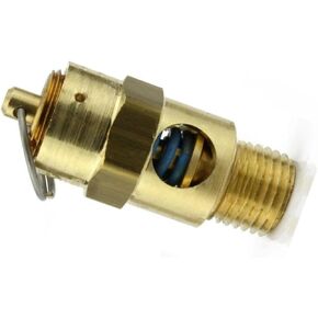 صمام تخفيف أمان ضاغط الهواء 25040 - لخزانات تخزين ضاغط الهواء كونرادر - صمام منبثق آمن لضغط الخزان - 1/4 بوصة NPT 40 PSI 43 SCFM طول الصمام: 1-3/4 بوصة نحاس صلب in Kuwait