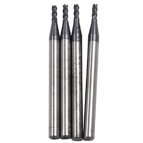 Micro Flat Sqaure End Mill Cutter;Coated;2 Flute;Solid Tungsten Carbide CNC Router Bit (0.3mm Blade Dia+2mm Flute Length+4mm Shank Dia) in Saudi Arabia