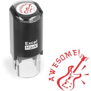 Round Teacher Stamp - Awesome! - RED Ink in Saudi Arabia
