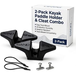 مجموعة مكونة من قطعتين من حامل مجداف الكاياك ومجموعة المرابط - ملحقات قوارب الكاياك المثبتة على المسار لصيد الأسماك والترفيه - مقاومة للطقس، مادة قوية ومرنة - تناسب أنظمة مسارات قوارب الكاياك القياسية in Kuwait