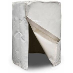 55 Gallon Rain Barrel Cover, White Vinyl, Waterproof Drum Protector with Hook and Loop Closure, for Canopy Tent Weights and Outdoor Storage 24 x 36 Inch, Fits Most 55 Gallon Drums in Kuwait