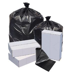 Highmark™ Repro 70% Recycled Can Liners, 1.25 mil, 33 Gallons, 33" x 39", Black, Box Of 100 in Kuwait
