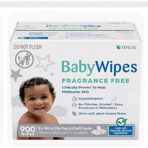 Ultra Soft Baby Wipes, Extra Large, Unscented, 900 Count, With Aloe & Vitamin E, Hypoallergenic, 9 Flip-Top Packs in Saudi Arabia
