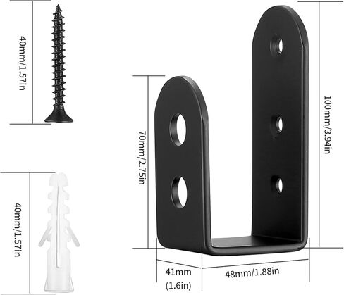 2x4 Door Barricade Brackets, 2 Pcs Door Security Barricade Brackets, Heavy Duty Doors Security Bracket for 2 x 4 Lumber, Open Bar Security Holder U Bracket (3.94x1.89x1.57, Round Edge) in Kuwait