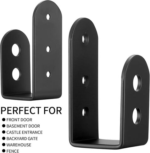 2x4 Door Barricade Brackets, 2 Pcs Door Security Barricade Brackets, Heavy Duty Doors Security Bracket for 2 x 4 Lumber, Open Bar Security Holder U Bracket (3.94x1.89x1.57, Round Edge) in Kuwait