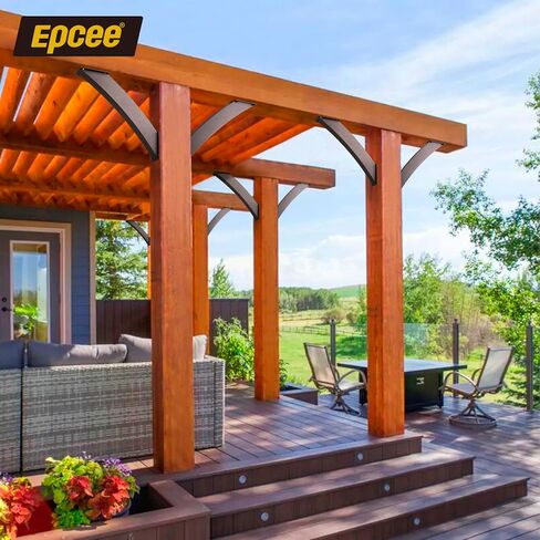 دعامة دعم زاوية 45 درجة للخدمة الشاقة 4 بوصة × 4 بوصة (الفعلي: 3.2 بوصة × 3.2 بوصة) دعامة دعم شعاع خشبي لأجهزة درجة أخرى لشرفات المراقبة باغولا 2 قطعة in Kuwait