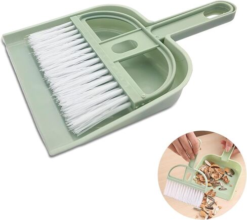 Mini Dustpan and Brush Set, Portable Exquisite Pet Waste Cleaning Kit, Hamster Sand Scooper Cage Cleaning Tool for Small Pets Hamsters Guinea Pigs Hedgehogs Chinchillas Rabbits(Green) in Saudi Arabia