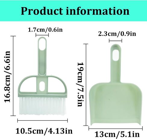 Mini Dustpan and Brush Set, Portable Exquisite Pet Waste Cleaning Kit, Hamster Sand Scooper Cage Cleaning Tool for Small Pets Hamsters Guinea Pigs Hedgehogs Chinchillas Rabbits(Green) in Saudi Arabia
