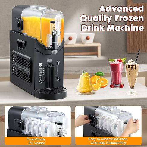 Slushie Machine Professional Slushy Maker,64 oz Frozen Drink Maker with 5 Pre-Set Programs for Milkshake,Frappe,Margarita,Cold Drink,No Ice Needed in Kuwait
