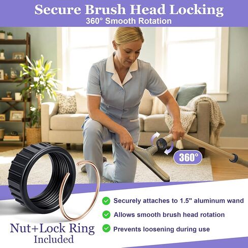 صامولة بديلة لعصي الألومنيوم مع حلقة قفل معدنية، متوافقة مع موديلات عصا الألومنيوم Proteam 100099 و100100، مرفق عصا مكنسة كهربائية تجارية مقاس 1.5 بوصة للتوصيل in Kuwait