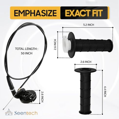 Seentech 22mm Twist Throttle Grip مع مجموعة الكابل - يناسب SSR125 Pit Bike، Baja MB165 Mini Bike، 50cc-250cc 4-Stroke Dirt Bike Handlebar Grip Set for 7/8 بوصة المقاود in Kuwait