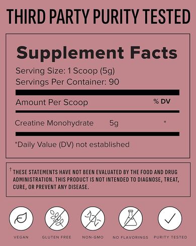 مسحوق تروفاني كرياتين مونوهيدرات | 5 جم من الكرياتين النقي لكل حصة | تم اختباره بواسطة طرف ثالث | 90 حصة | يدعم القوة والطاقة الخلوية | لا الحشو | النساء والرجال in Kuwait