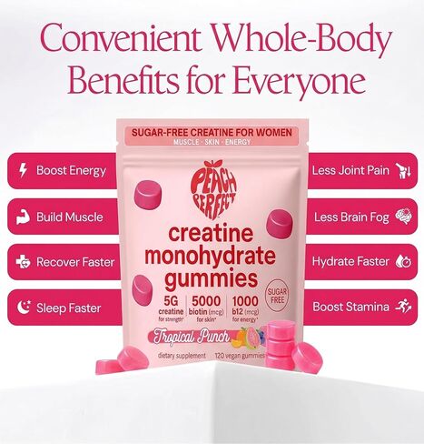 Peach Perfect Creatine Blend for Women – Micronized Creatine Monohydrate with BCAA & Collagen for Glute Strength Support in Saudi Arabia