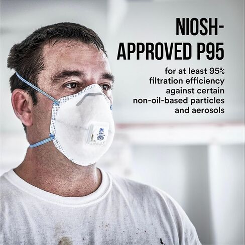 3M P95 Particulate Respirator 8577, 2 Pack, Carbon Layer For Odor Reduction, Features COOL FLOW Exhalation Valve, NIOSH-APPROVED, Advanced Filter Media For Easy Breathing, Comfortable (8577C2-DC-PS) in Saudi Arabia